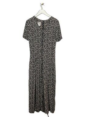 Vintage Byer Too! Women 9 Black White Floral Jumpsuit Wide Leg Corset Y2K Grunge